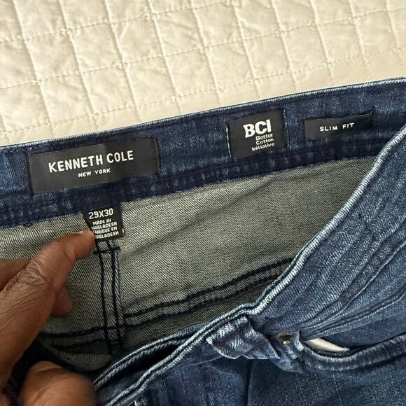 Kenneth Cole New York Slim Fit Blue Jeans 29x30 99% Cotton 1% Lycra - Picture 4 of 11